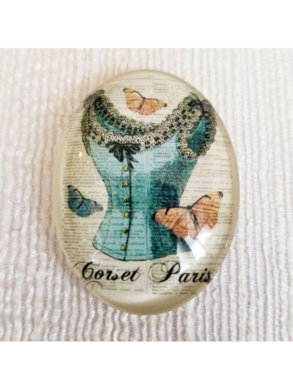 40x30mm Victorian Corset XL Glass Cabochon 6004